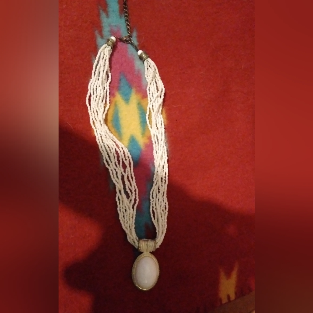 Konyak Handmade Natural Bone and Shell Necklace